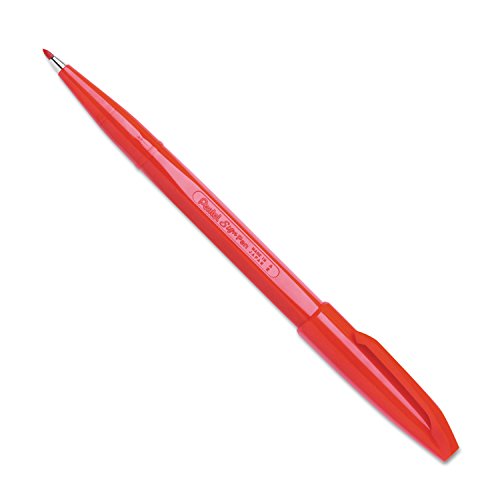 pentel-sign-pen-s520-pennarello-punta-fibra-rosso-confezione-12-pz image 5