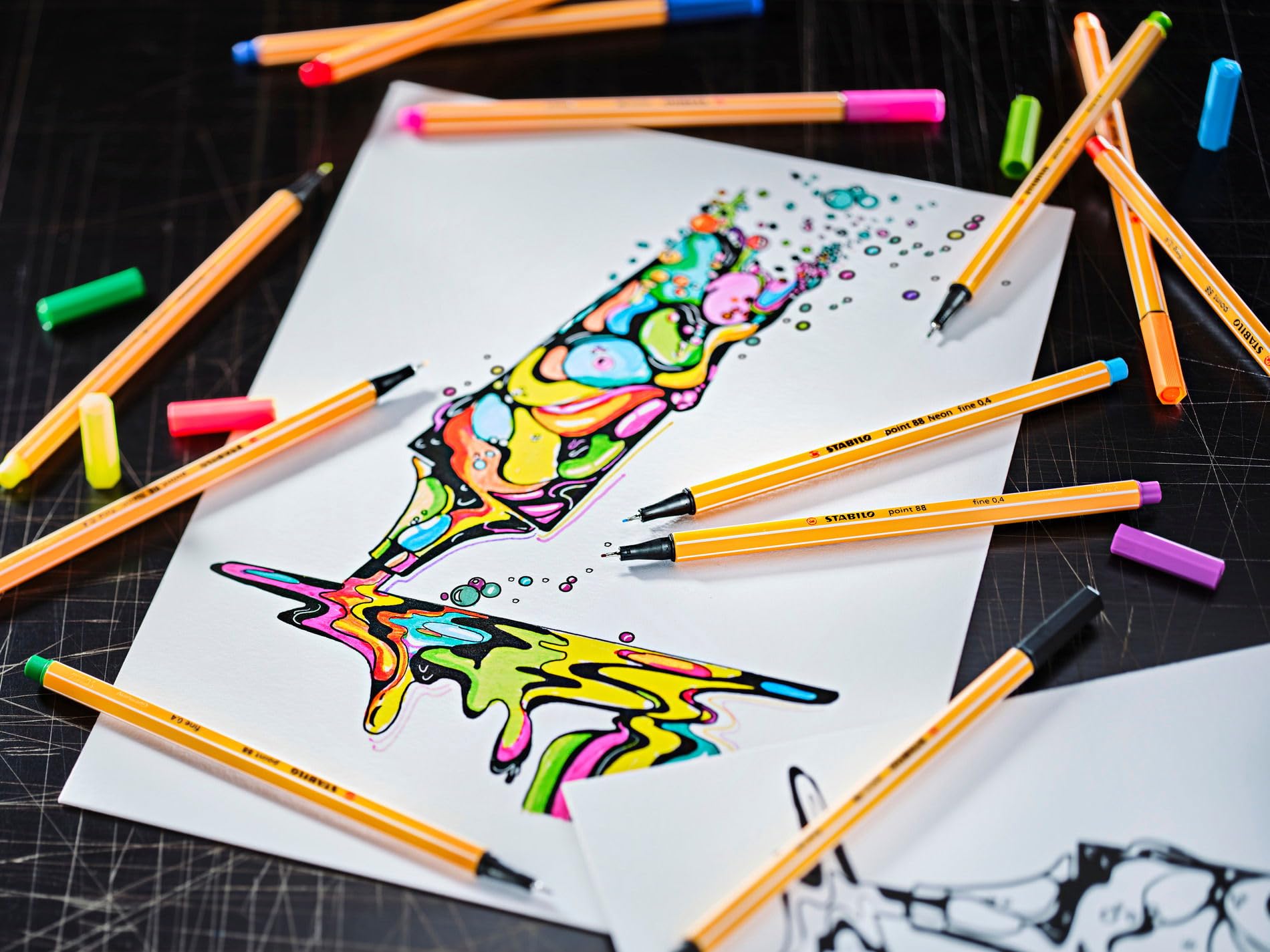 stabilo-arty-creative-set-scatola-metallo-36-pezzi-point-88-pen-68-brush-aquacol image 6