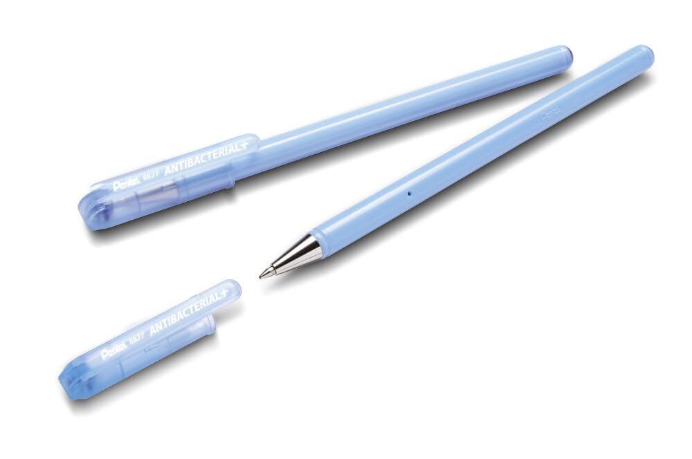 pentel-bk77ab-superb-antibacterial-penna-a-sfera-0-7-mm-blu-confezione-12-pz image 3