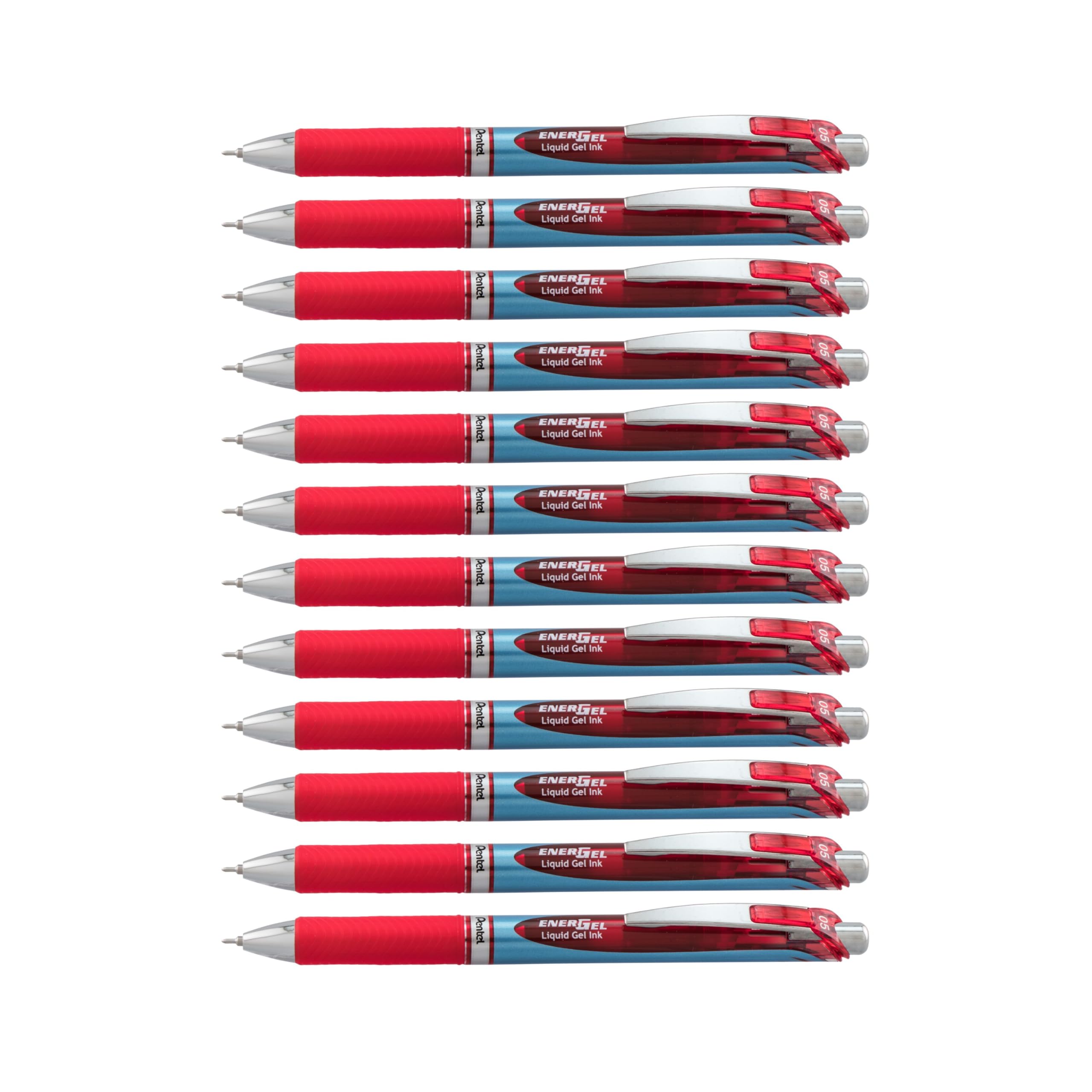 pentel-energel-xm-click-bln75-roller-a-scatto-0-5-mm-12-pezzi-rosso image 1