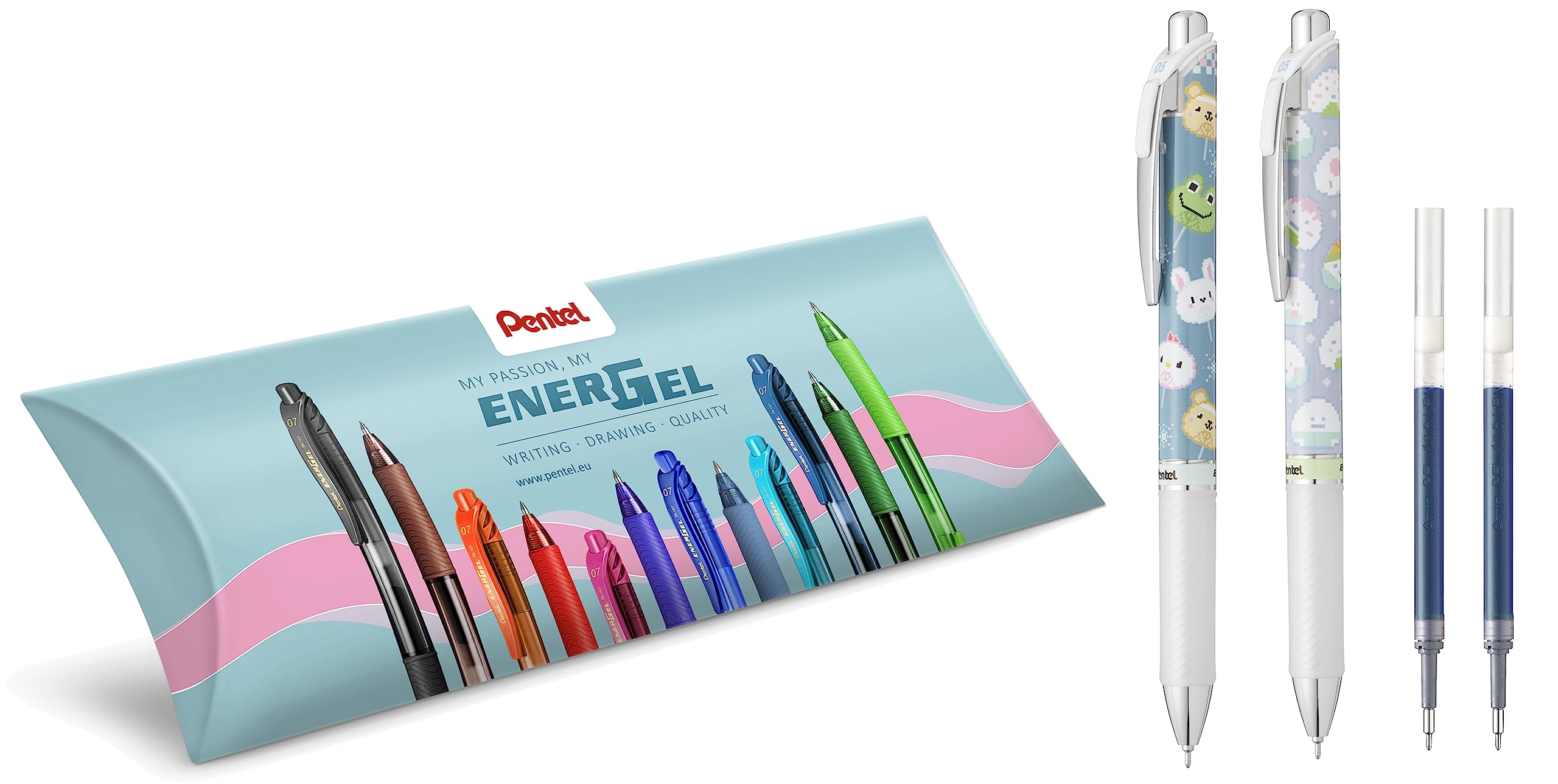 pentel-energel-kawaii-bln75-penna-a-scatto-blu-0-5-mm-2-refill image 1