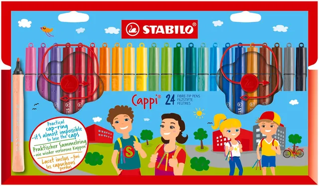 stabilo-cappi-pennarello-con-cordino-porta-cappuccio-punta-1-mm image 1