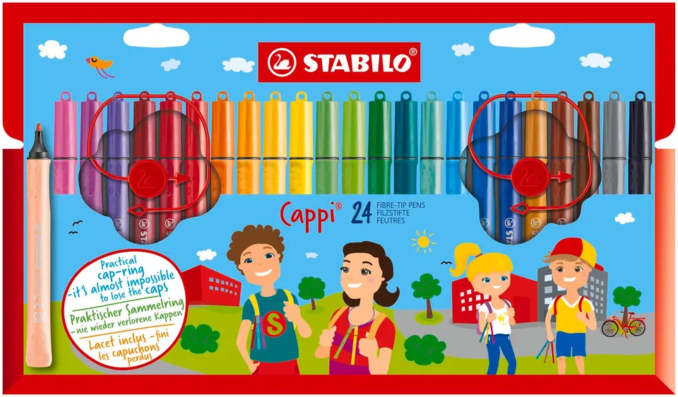 stabilo-cappi-pennarello-con-cordino-porta-cappuccio-punta-1-mm image 1