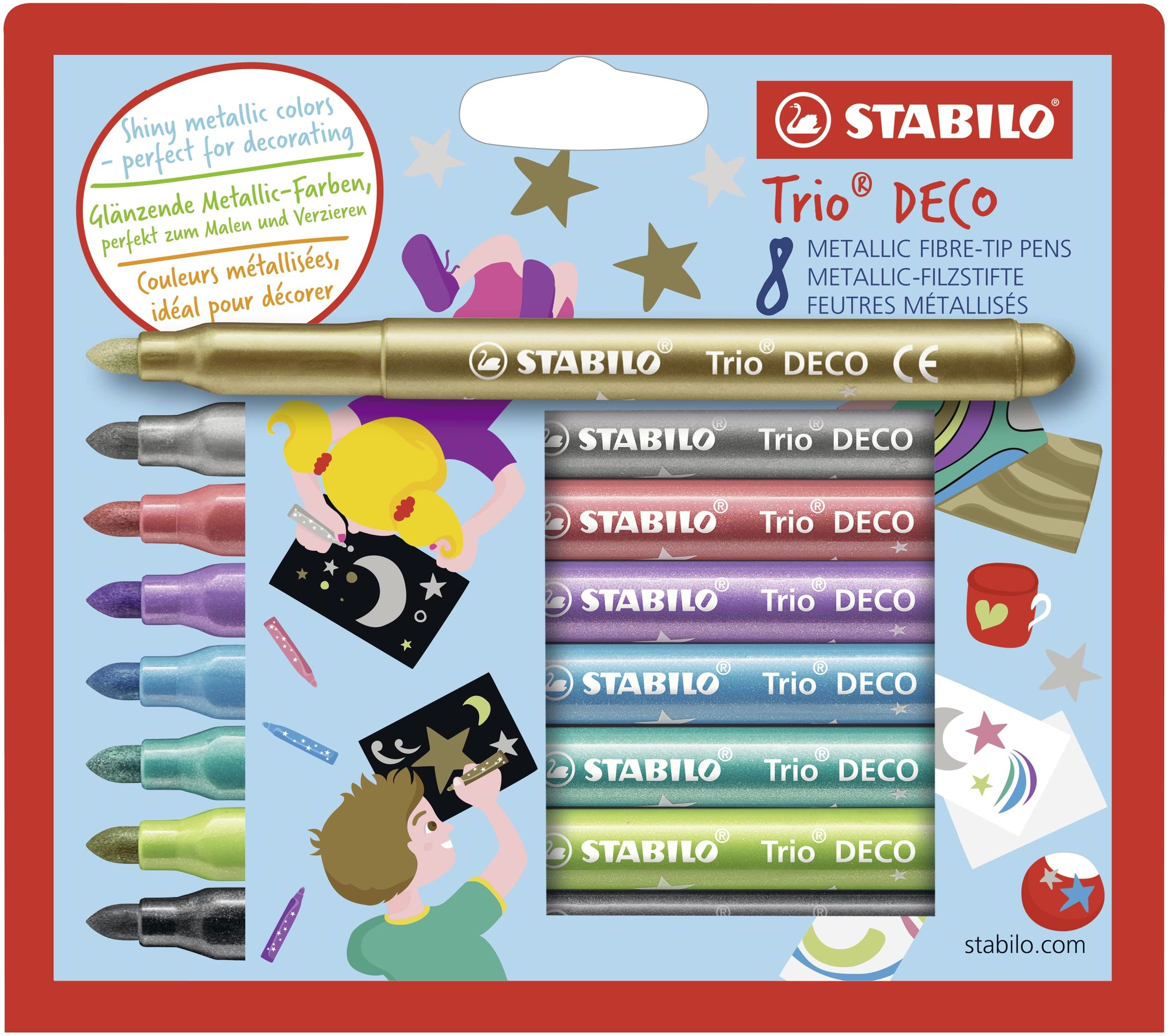 stabilo-trio-deco-pennarello-metallizzato-con-punta-xl-3-mm image 1