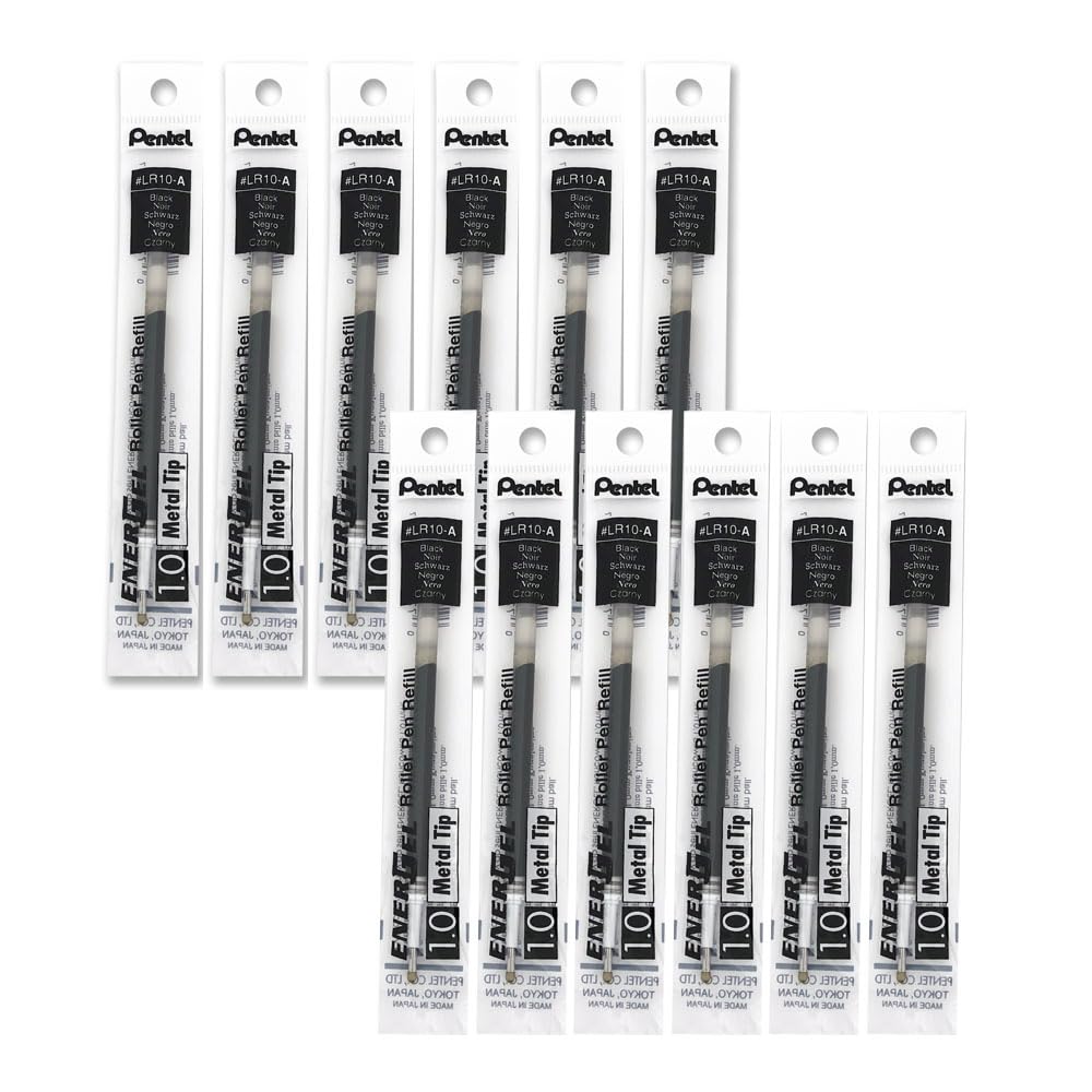 pentel-lr10-refill-energel-1-0-mm-nero-12-pezzi image 1