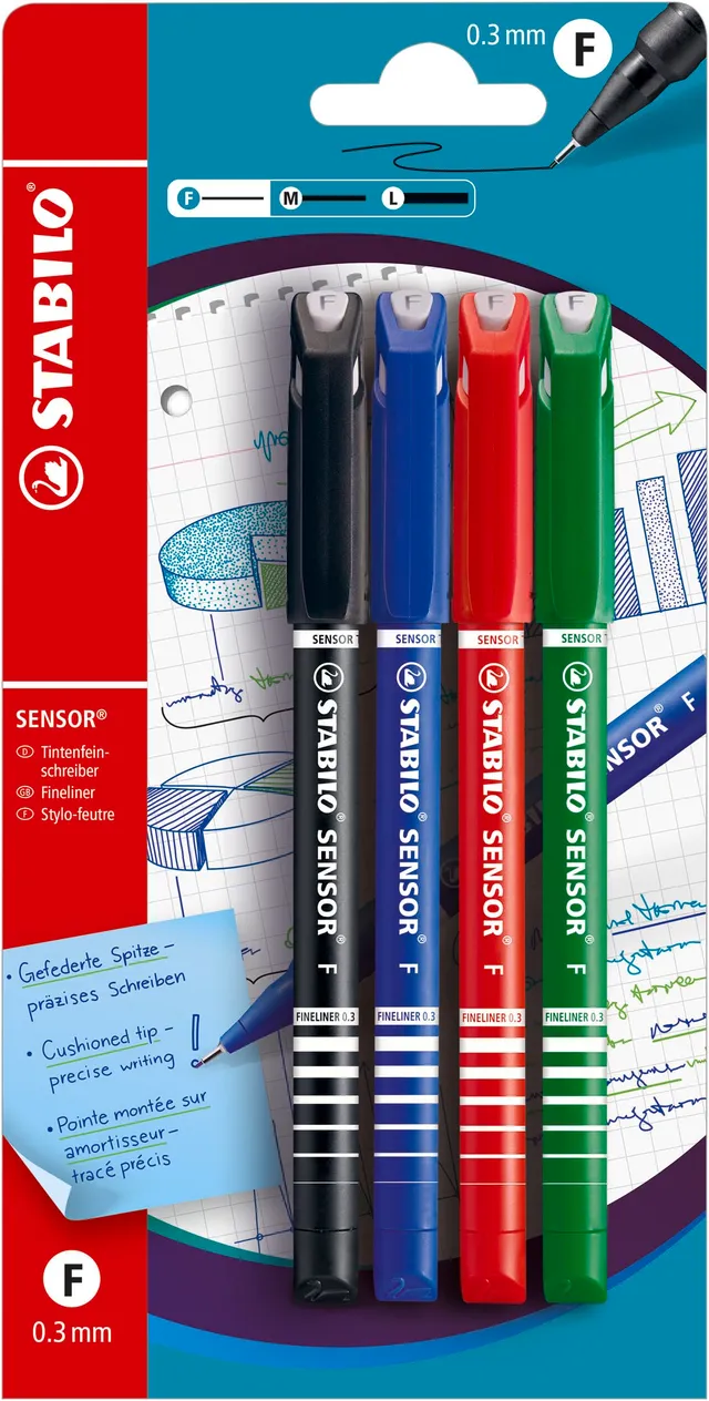 stabilo-sensor-f-fineliner-punta-ammortizzata-tratto-0-3-mm-0-7-mm image 1