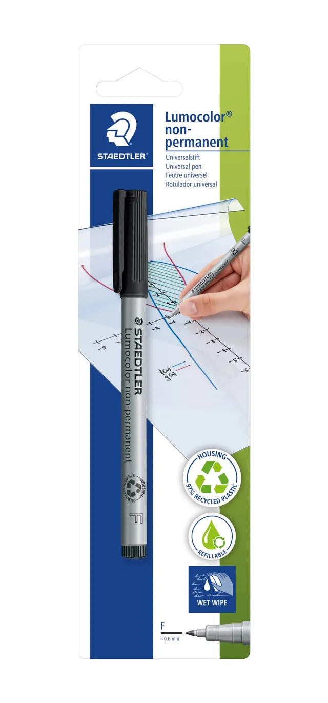 staedtler-lumocolor-316-pennarello-non-permanente-nero-0-6-mm image 1