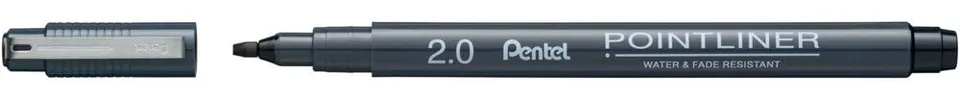 pentel-pointliner-s20p-fineliner-nero-2-0-mm-12-pezzi image 1