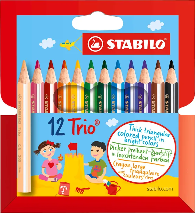 stabilo-trio-thick-matite-colorate-triangolari-corte-astuccio-12-pezzi image 1