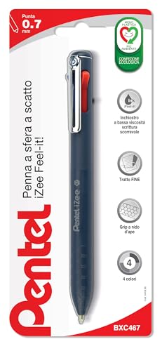 pentel-izee-bxc467-penna-a-sfera-4-colori-0-7-mm-nero-rosso-blu-verde image 8