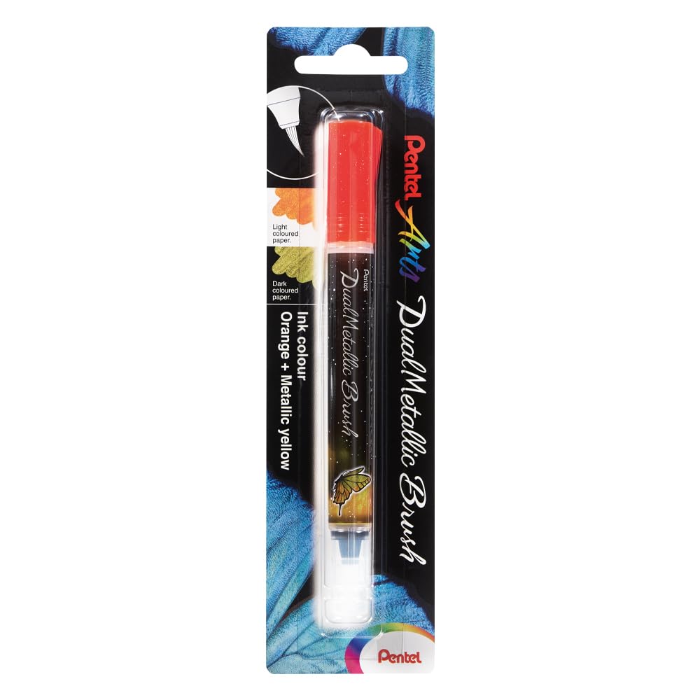 pentel-xgfh-dual-metallic-brush-pennello-arancio-giallo-metallizzato image 1