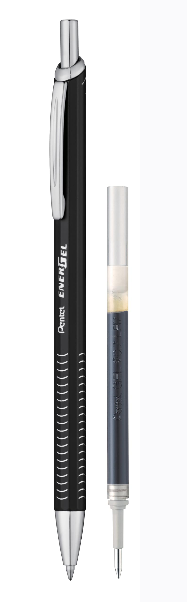 pentel-energel-metal-slim-bl447-penna-gel-nera-0-7-mm-refill image 1