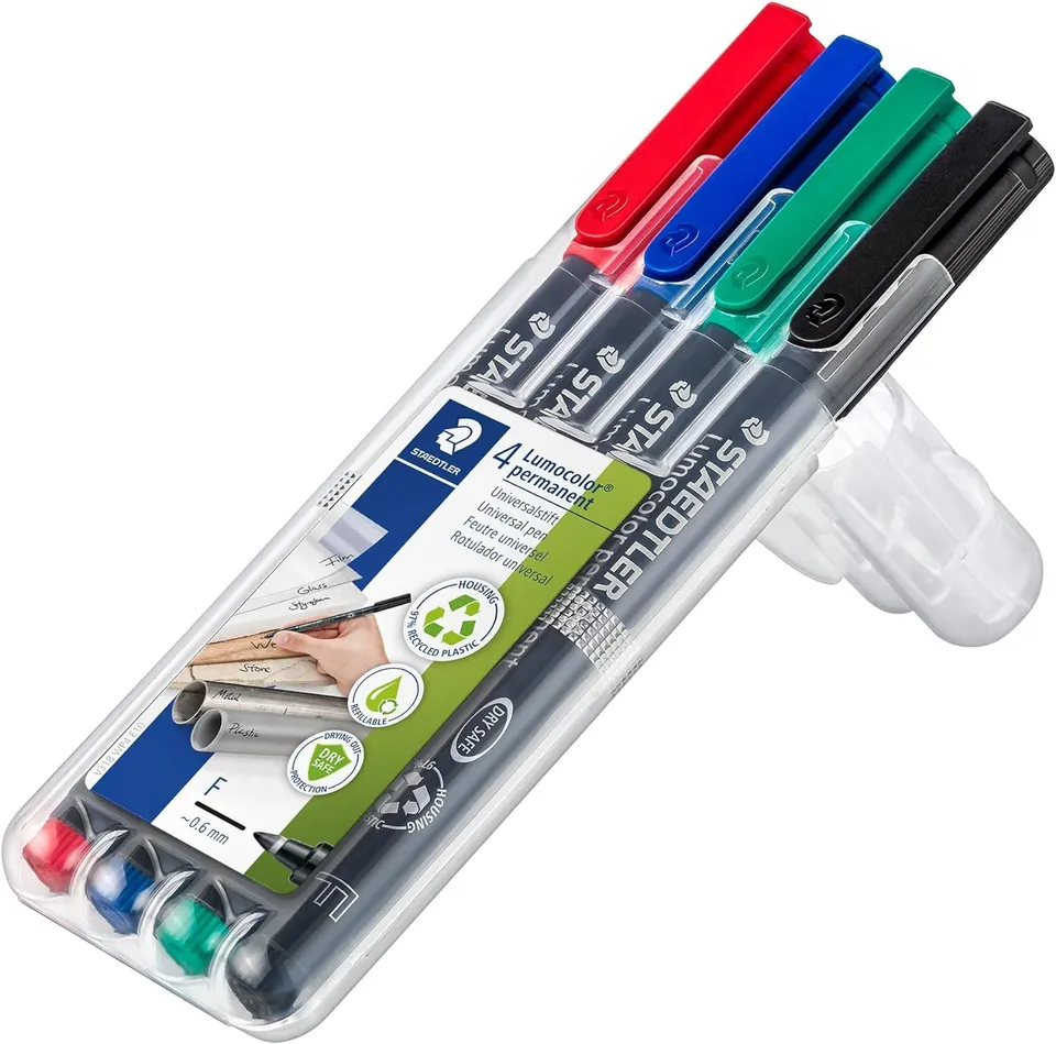 staedtler-lumocolor-318-pennarelli-permanenti-0-6-mm-set-4-colori image 1