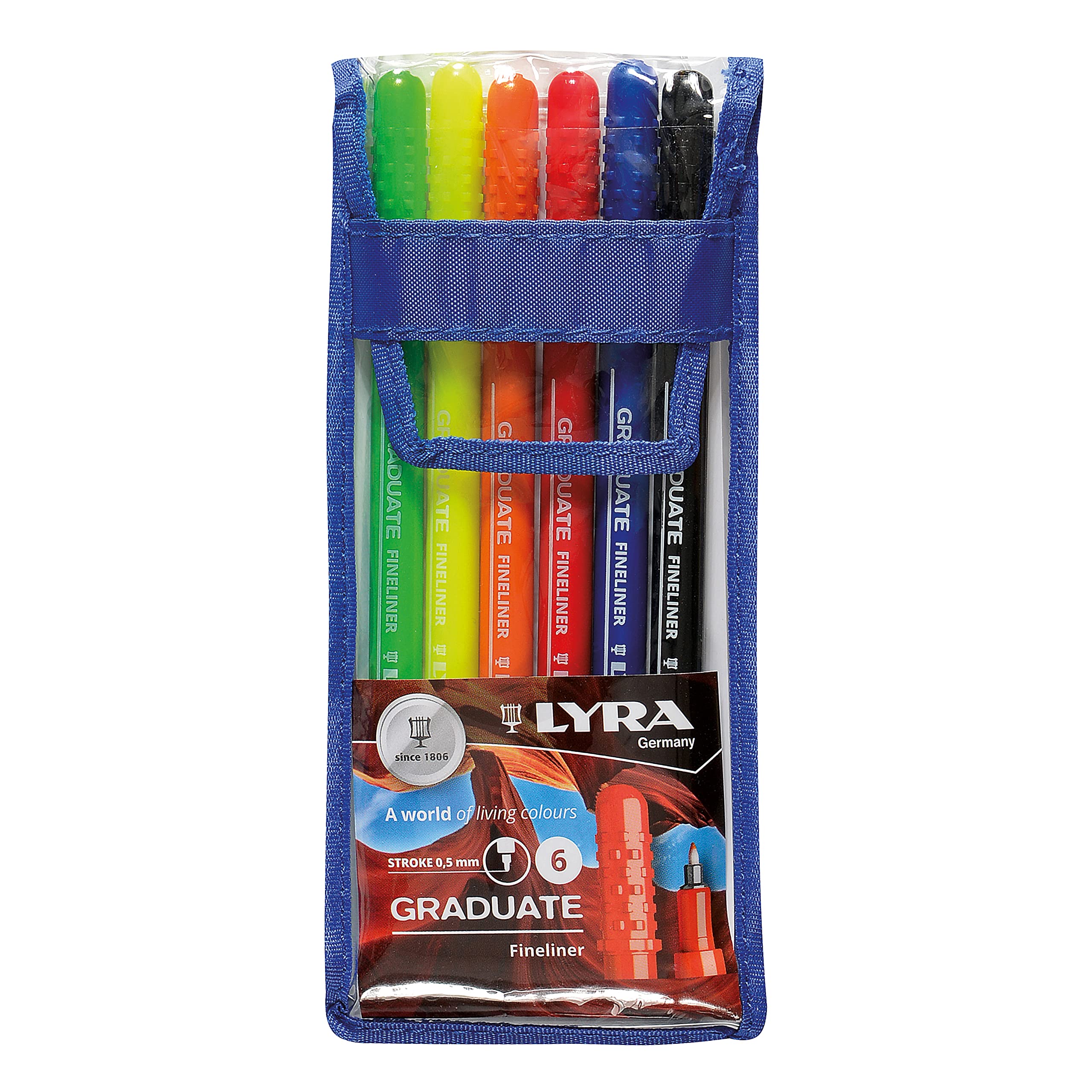 lyra-graduate-fineliner-colori-assortiti-6-pezzi-hang-wallet image 1