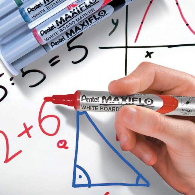 pentel-maxiflo-mwl5m-marcatore-lavagna-bianca-nero-punta-6-0-mm-12-pezzi image 7