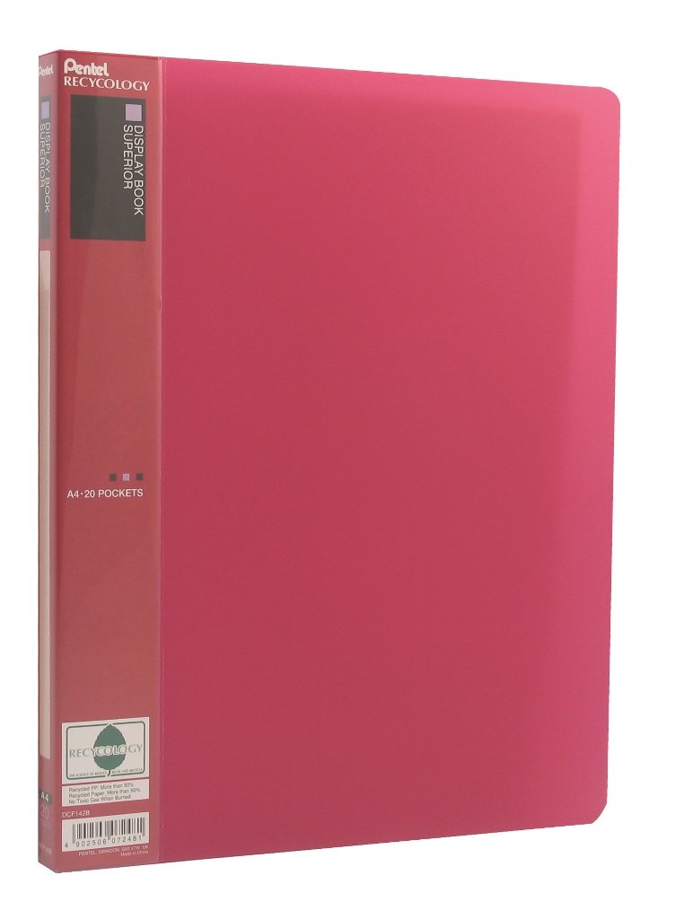 pentel-recycology-dcf142-portalistino-display-book-superior-a4-20-buste-rosso image 1