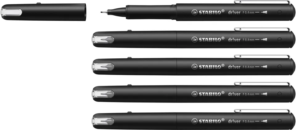 stabilo-dr-ver-fineliner-premium-punta-0-4-mm-0-8-mm-nero-opaco image 1