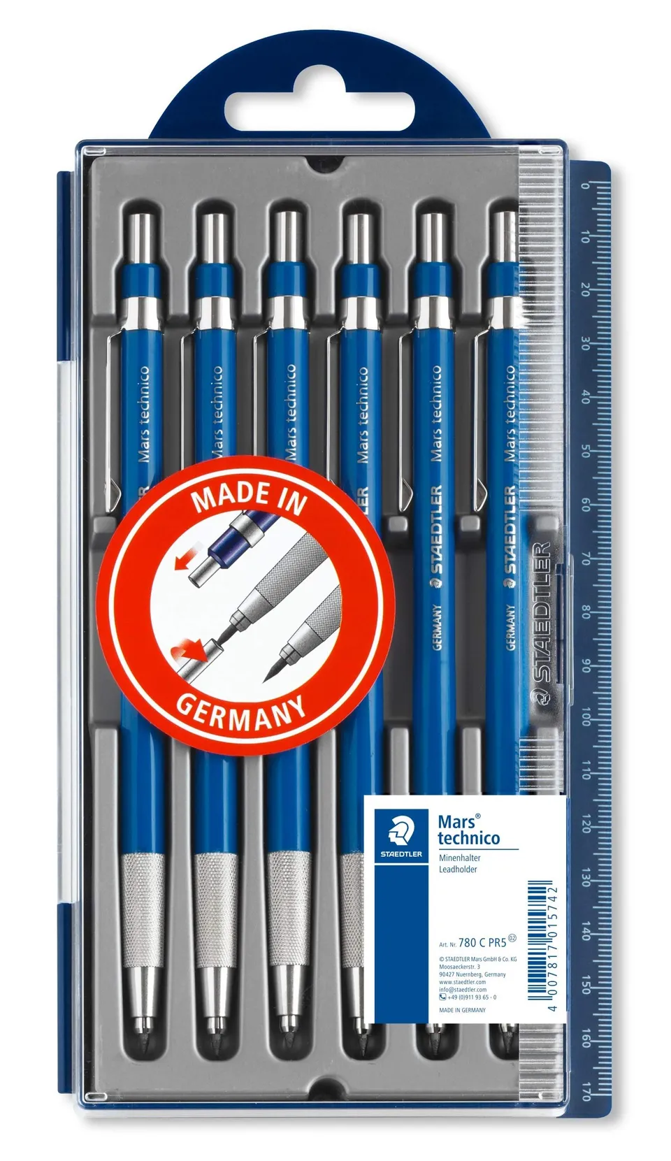 staedtler-mars-technico-780-c-pr5-confezione-5-1-portamine-2-mm-hb image 1