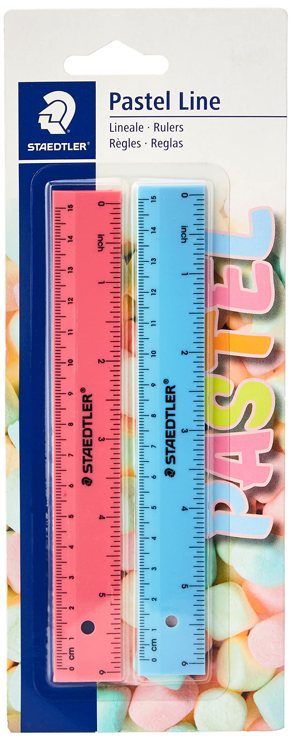 staedtler-pastel-line-blister-2-righelli-graduati-15-cm-colori-assortiti image 1