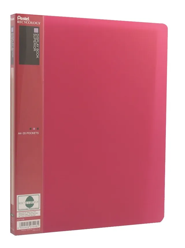 pentel-recycology-dcf142-portalistino-display-book-superior-a4-20-buste-rosso image 1