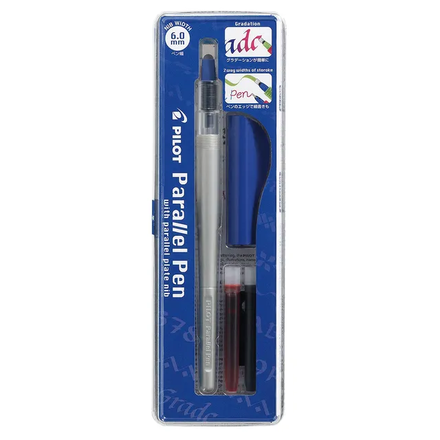 pilot-parallel-pen-stilografica-calligrafica-ricaricabile-pennino-6-0-mm-2-cartu image 1