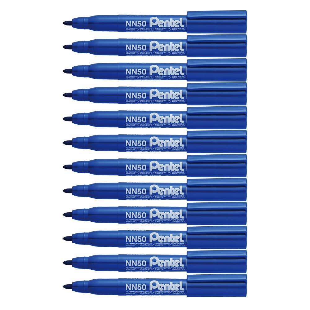 pentel-nn50-green-label-marcatore-permanente-punta-conica-nero-confezione-12-pz image 5