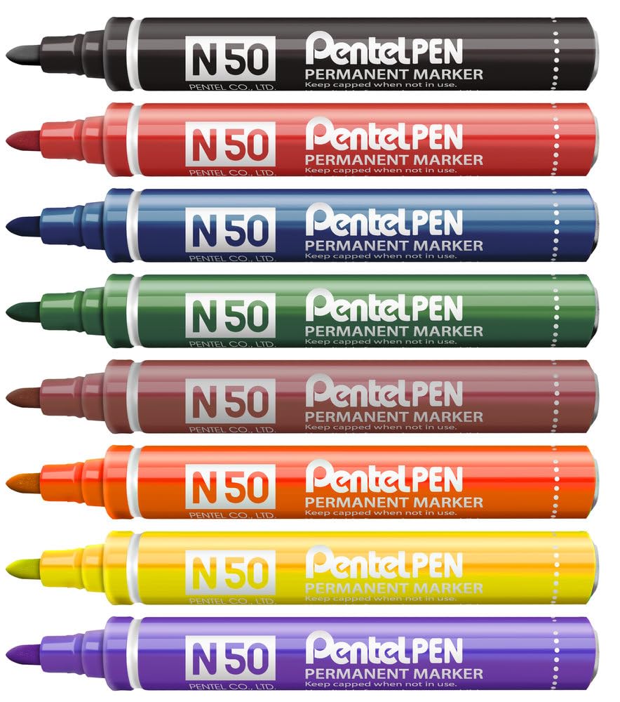 pentel-n50-marcatore-permanente-punta-conica-marrone-12-pezzi image 6