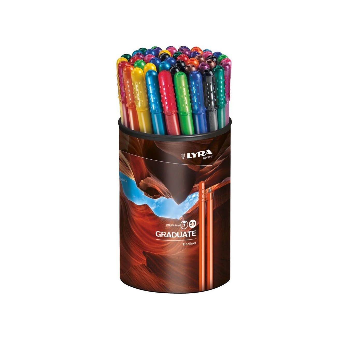 lyra-graduate-fineliner-0-5-mm-barattolo-50-pezzi-12-colori image 1