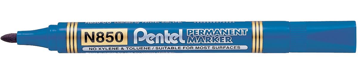 pentel-n850-marcatore-permanente-punta-conica-4-pz-nero-rosso-blu-verde image 4
