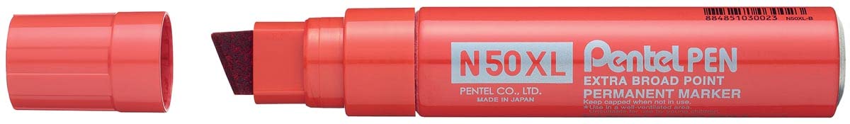 pentel-n50xl-marcatore-permanente-xl-punta-scalpello-gigante-rosso image 1