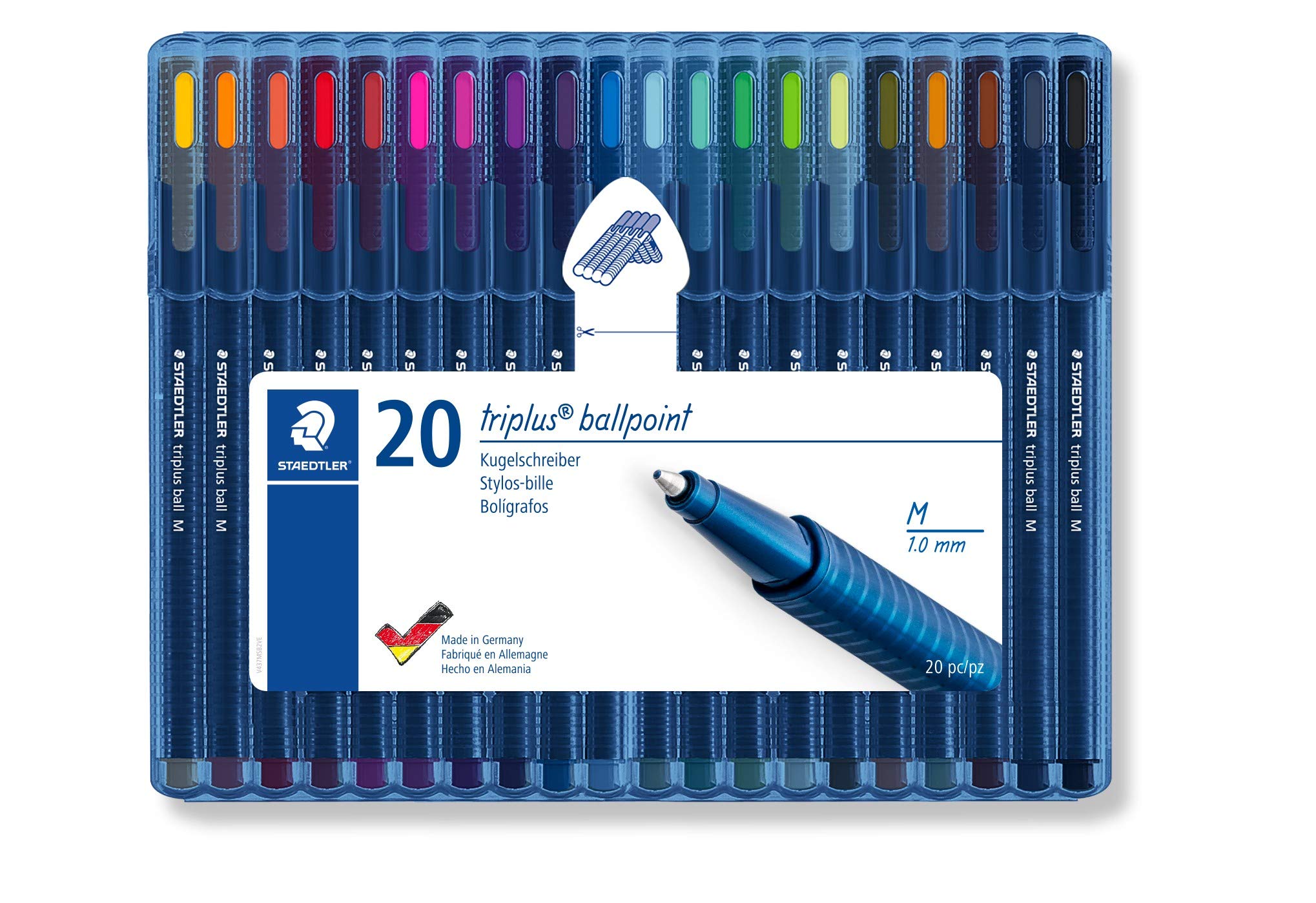 staedtler-triplus-ball-437-msb20-penna-a-sfera-triangolare-set-20-colori-brillan image 1