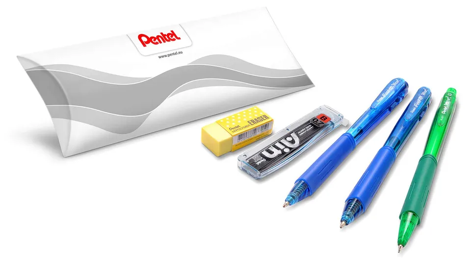 pentel-wow-set-scuola-ufficio-smart-working-con-penne-portamine-e-gomma image 1