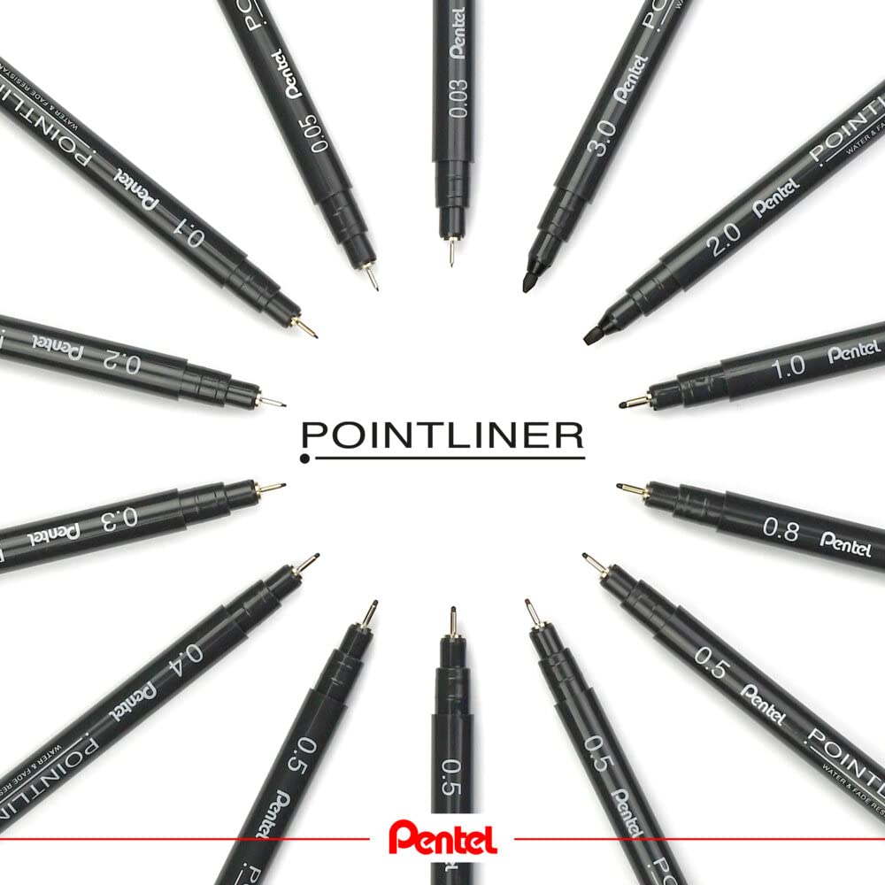pentel-s20p-pointliner-fineliner-nero-5-punte-assortite-0-2-0-4-0-5-0-8-1-0-mm image 8