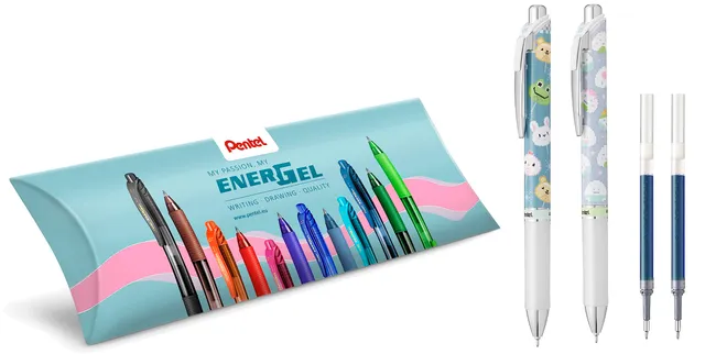 pentel-energel-kawaii-bln75-penna-a-scatto-blu-0-5-mm-2-refill image 1