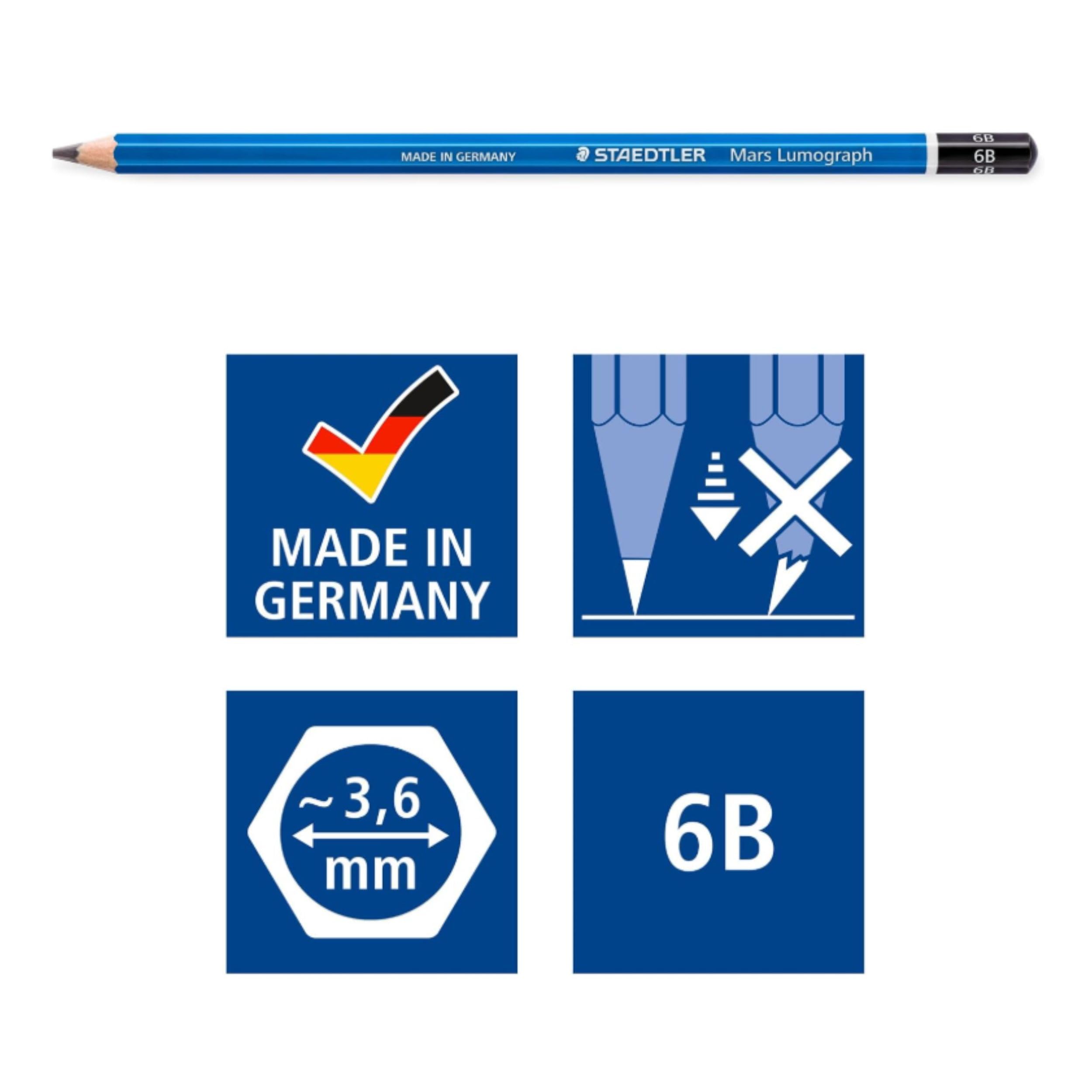 staedtler-mars-lumograph-100-g12-s-set-12-matite-disegno-8b-2h image 8