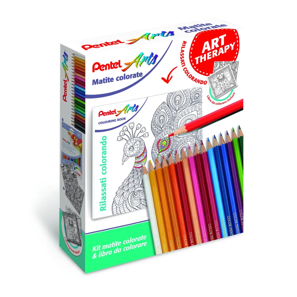pentel-cb8-kit-24-matite-colorate-libro-art-therapy image 1