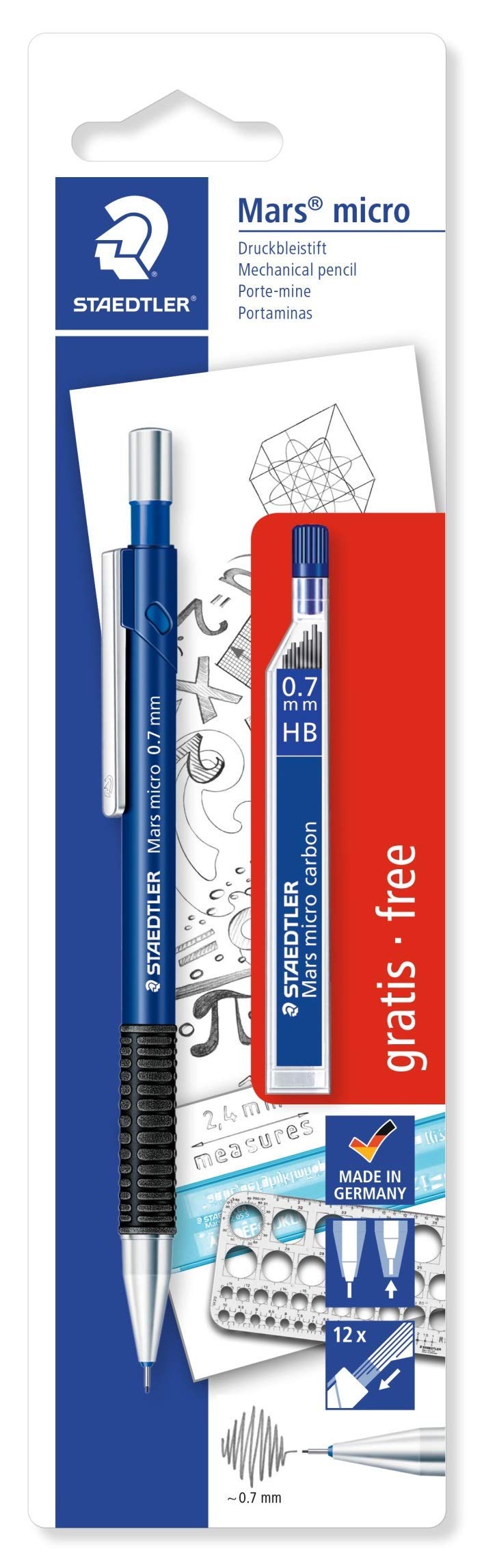 staedtler-mars-7757-portamina-professionale-0-7-mm-con-mine-di-ricambio image 1