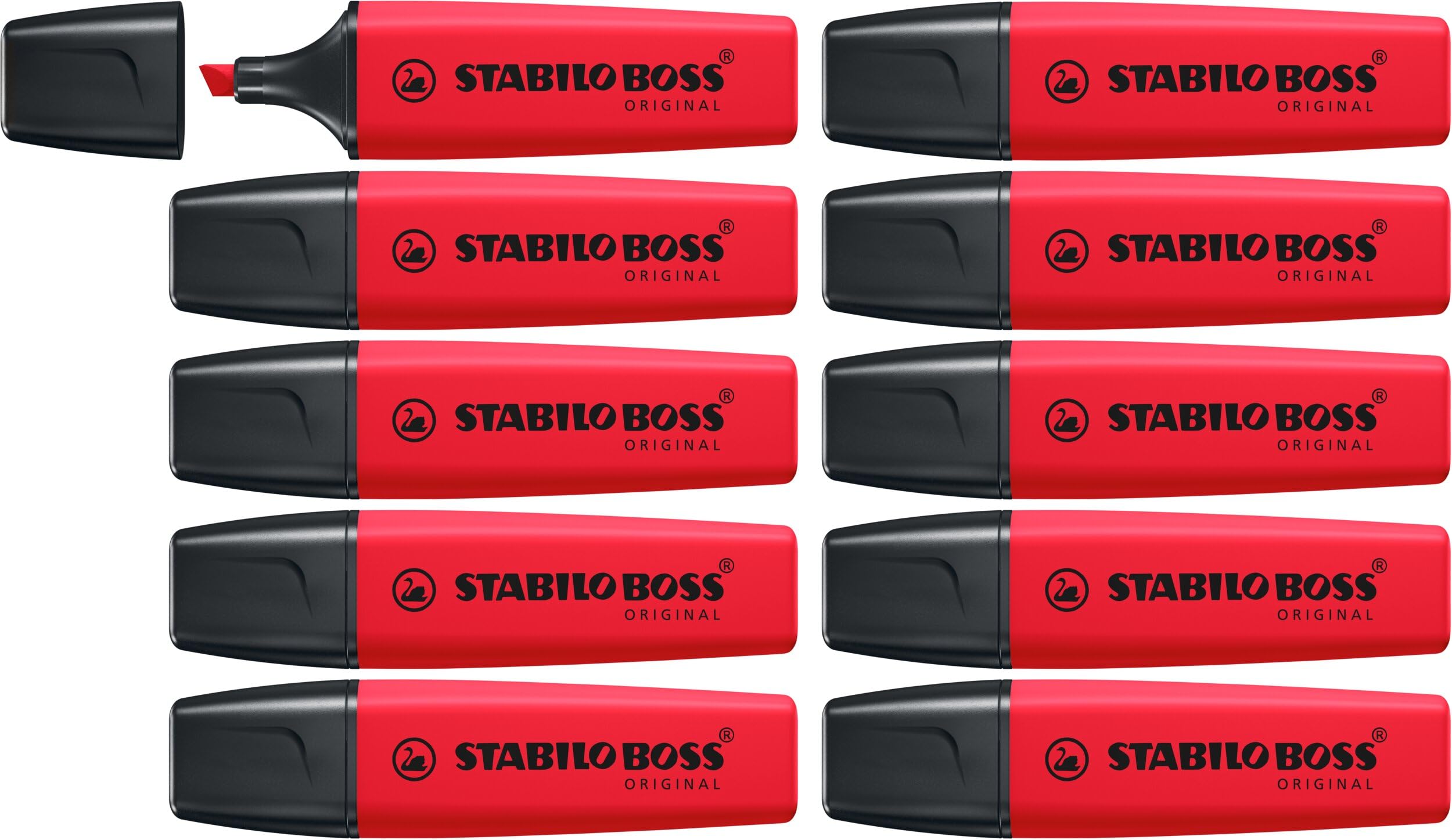 stabilo-boss-original-realred-evidenziatore-rosso-punta-a-scalpello-2-5-mm image 1
