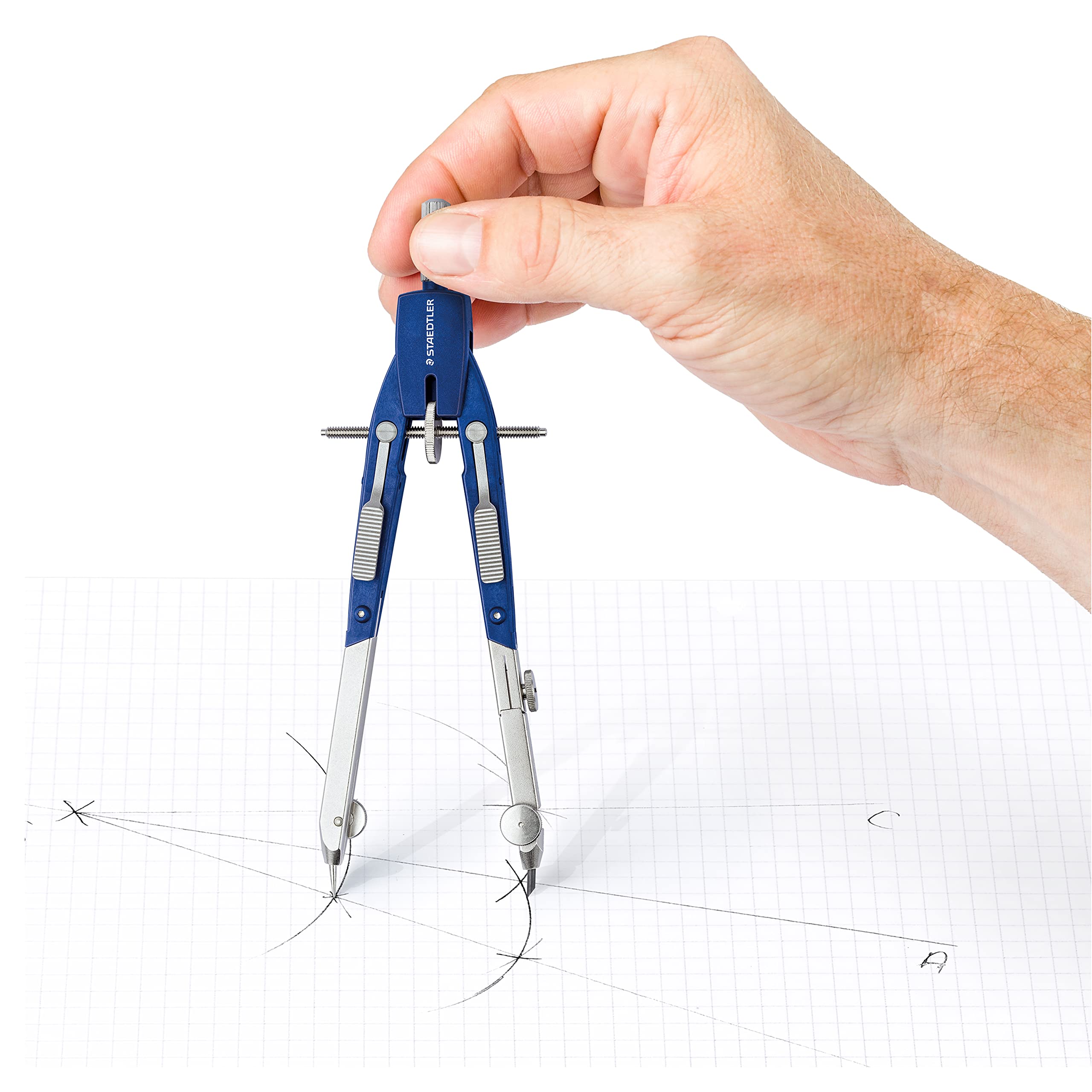 staedtler-mars-comfort-552-compasso-a-regolazione-rapida-blu-argento-con-astucci image 3