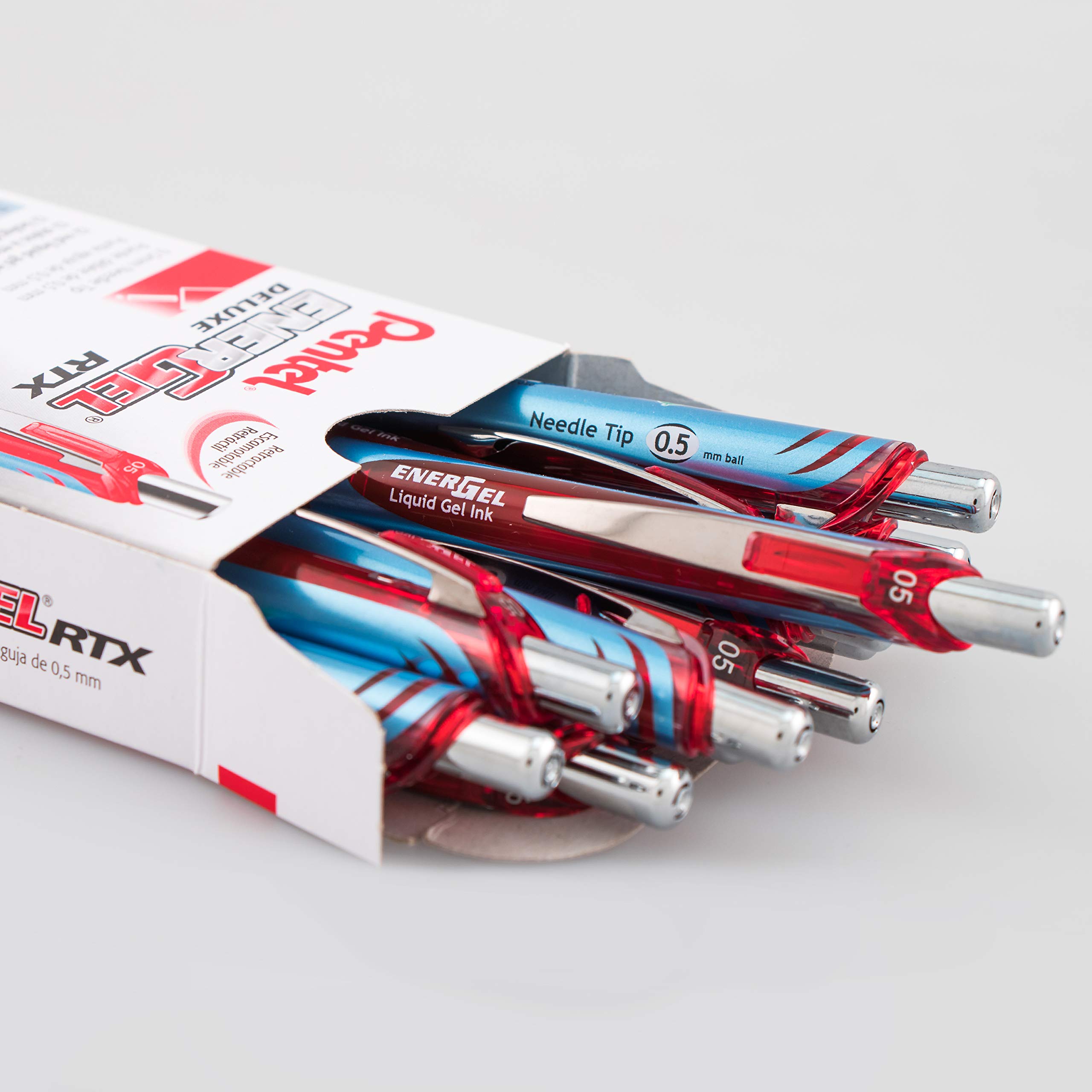 pentel-energel-xm-click-bln75-roller-a-scatto-0-5-mm-12-pezzi-rosso image 3