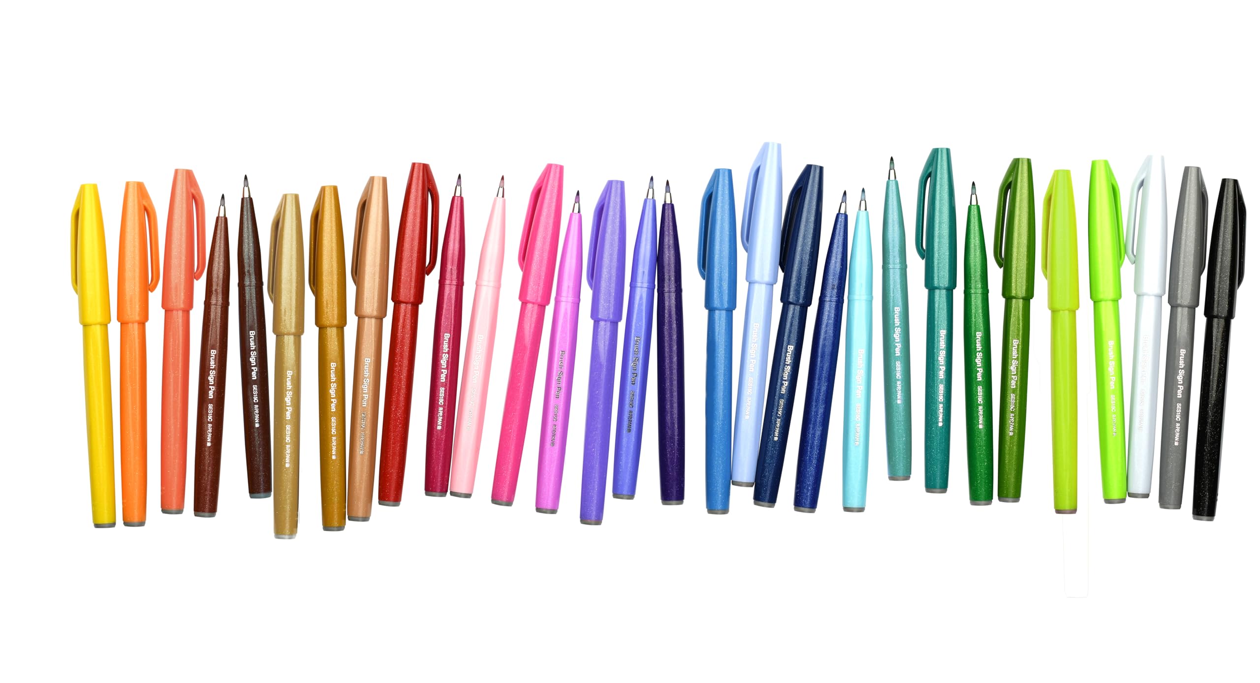pentel-brush-sign-pen-ses15c-pennarelli-punta-flessibile-set-6-nuovi-colori-per- image 7